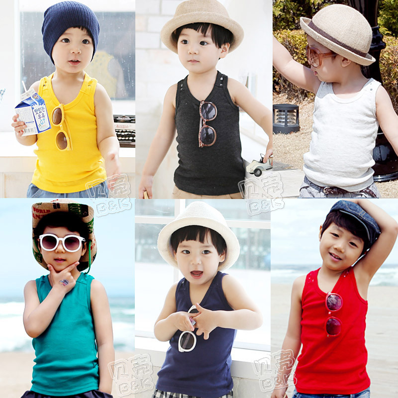 free shipping 2013 summer navy style candy boys clothing girls clothing baby vest tx-1091