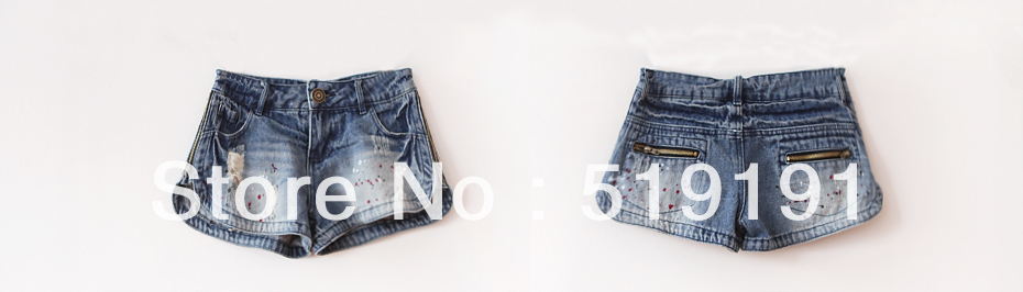 Free Shipping 2013 Summer  New Fashion   Ripped Women's Short Jeans Short Pants Trousers /S M L