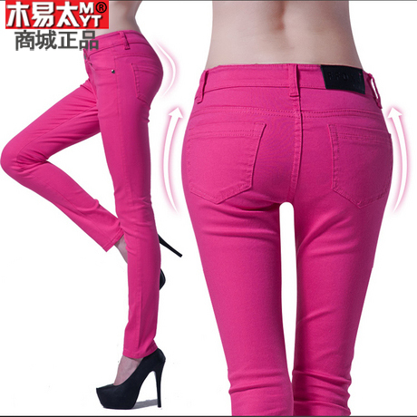 Free Shipping! 2013 Summer New Fashion Women Candy Color Elastic Denim Casual Legging Skinny Pencil Pants Jeans 10 Colors P0701#