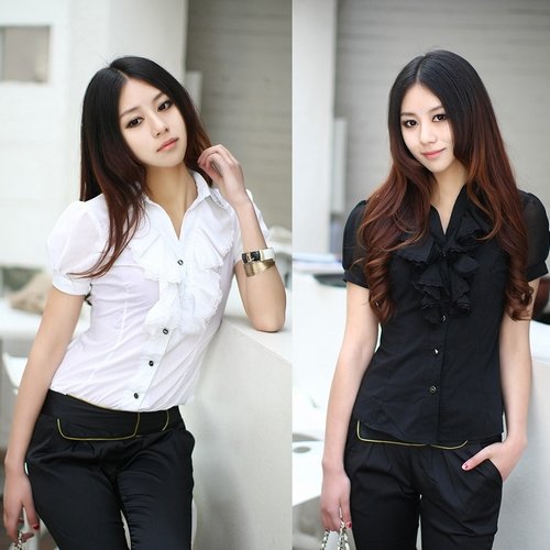 Free shipping 2013 SUMMER New korean lace  slim office blouses women W087