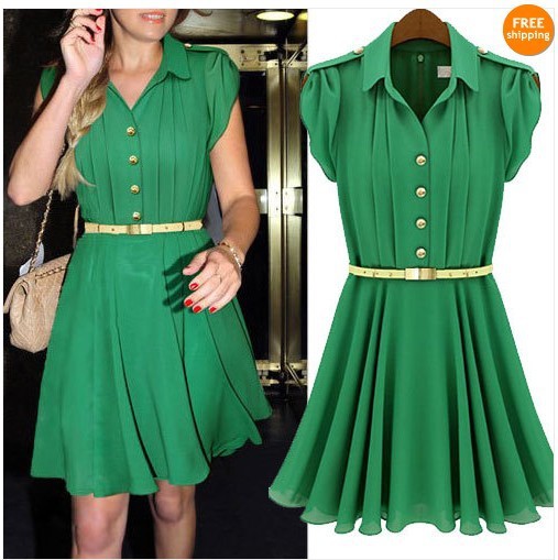 Free shipping 2013 summer new womens sleeveless pleated chiffon vest dress skirt