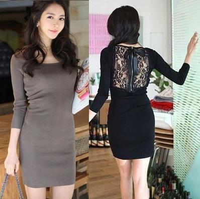 Free  Shipping 2013 sweet sexy perspective lace racerback slim hip basic knitted one-piece dress dresses new fashion