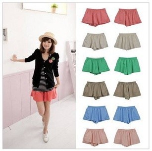 Free shipping! 2013 The new 6-color sweet lovely ladies elastic waist divided skirts thin big yards culottes