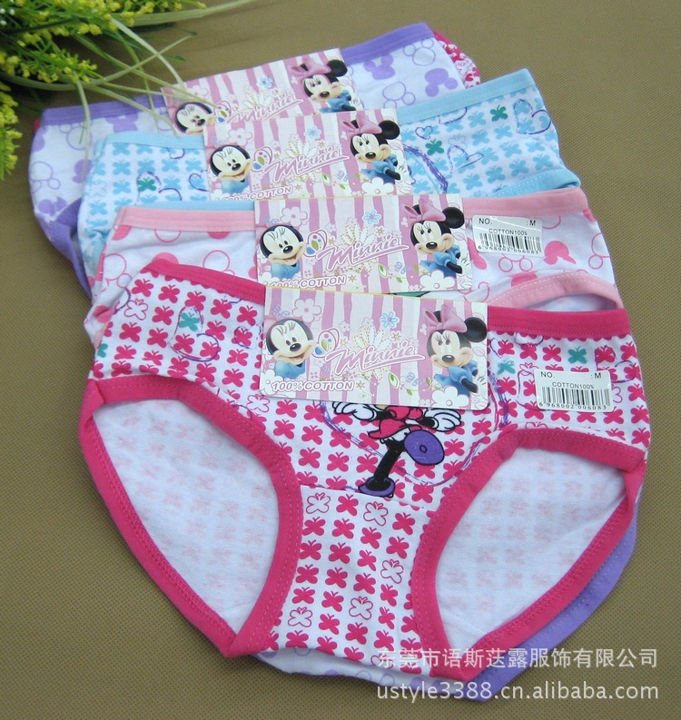 Free Shipping!!2013 Wholesale! Disneys MINNIE  Cotton&Printed child Underwear,Teenage Panties,Lovely MNET789