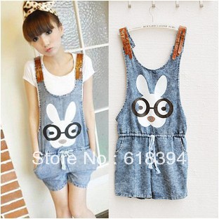 Free shipping 2013 Women denim overalls F922