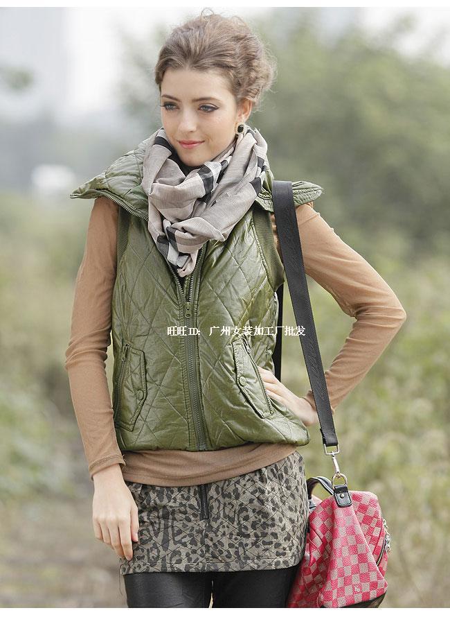 Free shipping 2013  women's cotton-padded jacket knitted patchwork large lapel wadded jacket vest cotton-padded jacket vest