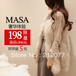 free shipping 2013 women's elegant luxury medium-long fur vest outerwear overcoat female