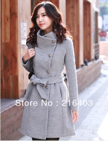 Free shipping!2013 Women's fashion retro breasted OL silm wool overcoat lady fashion warm wind coat/winter coats/outerwear