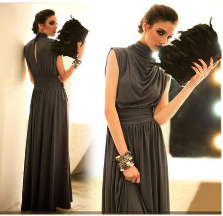 Free shipping 2013 women's lady's folds party long  floor-length cotton dress 304300