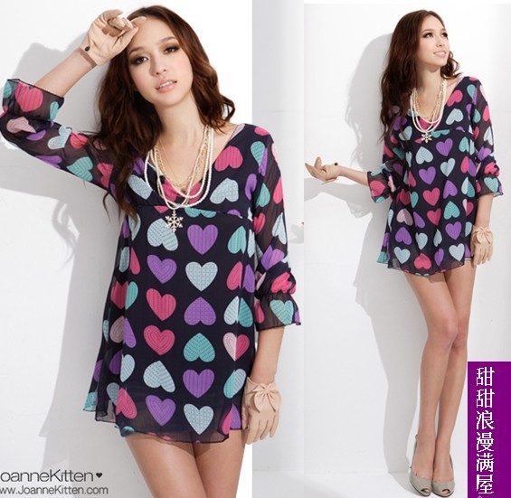 Free Shipping 2013 women's magazine recommended sweetheart snow shirt 8730 high quality