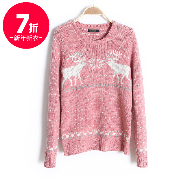 free shipping 2013 women's onta love pattern pullover sweater interspersion o-neck wx1331