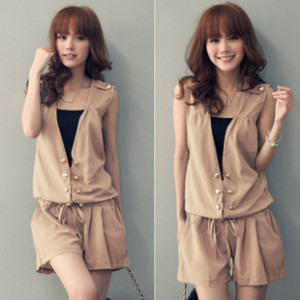 free shipping 2013 women's sleeveless jumpsuit  shorts