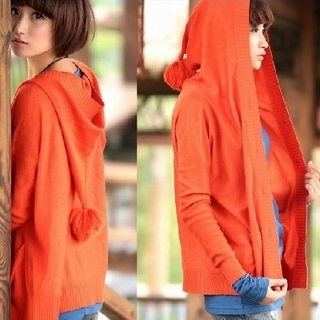 Free Shipping 2013 women's spring with a hood cardigan plus size sweater female short jacket LDX