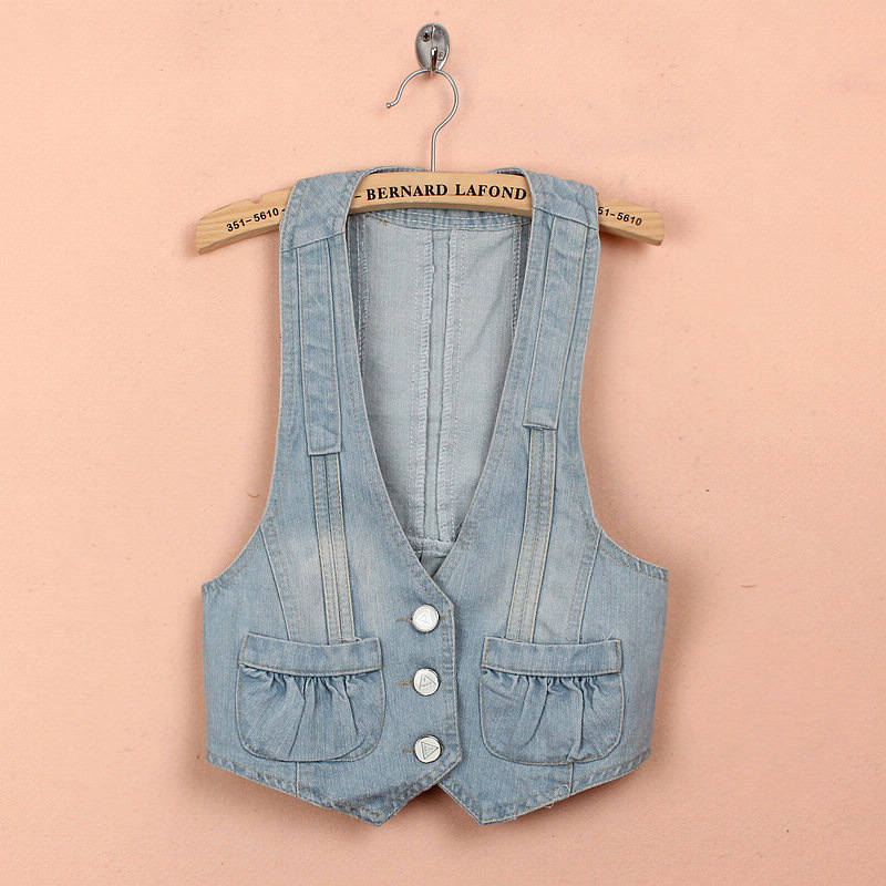 Free shipping 2013 women's spring women's vest denim vest female vest spring and autumn dx082