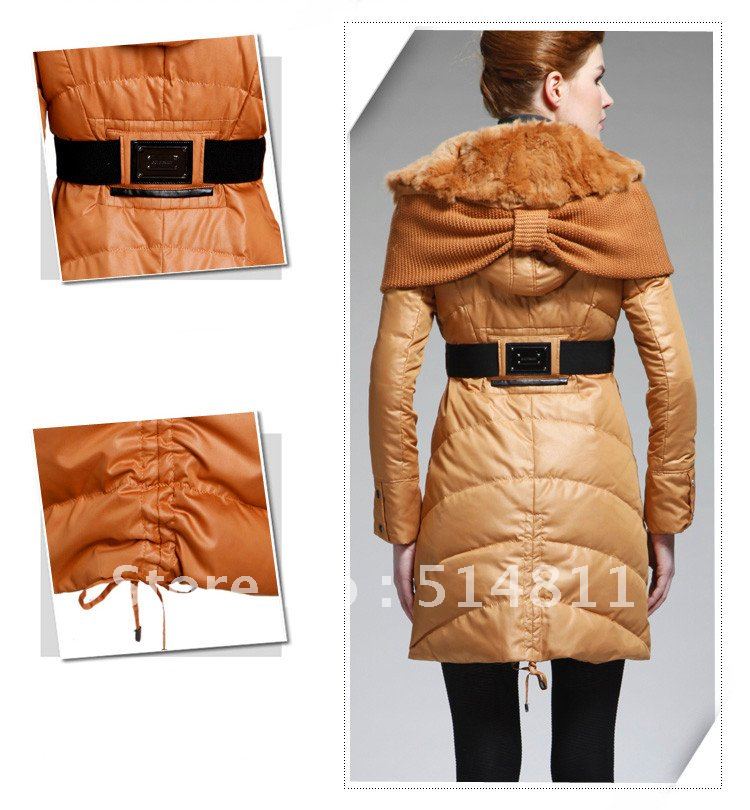 FREE SHIPPING 2013 women's winter luxury large fur collar long down coat High-quality Fashion down jacket