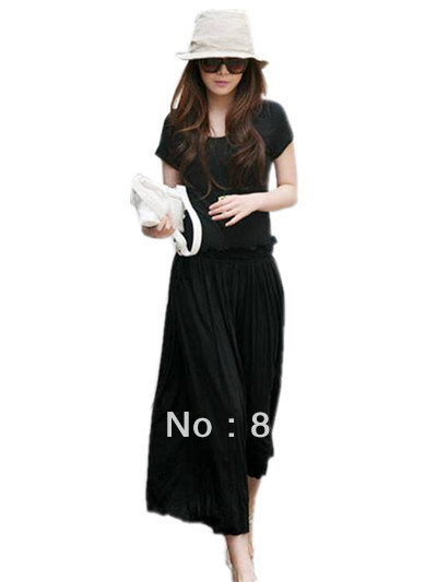 free shipping 2013 womens new fashion black gray short sleeve slim long maxi dress ladies summer cotton casual beach dresses 656