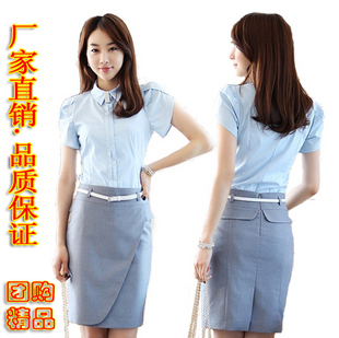 Free shipping 2013 work wear women's set fashion career skirt ol slim elegant plus size shirt western dress