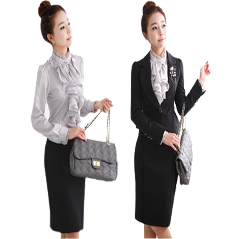 Free shipping 2013 work wear women's set skirt formal suit professional set ol work wear