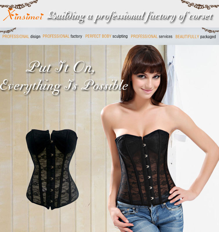 Free shipping 2013Fashion New Sexy Lace up bondage corset Corset Lingerie Underwear Sleepwear Black