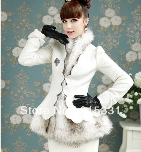 Free shipping!2013hot sell  S-XL Manufacturers supply new fashion women's fur bottom wool coats