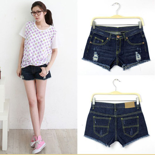 Free Shipping !2013the more fashion Personality denim hot pants,pure cotton ,good quality ,low price    S 4