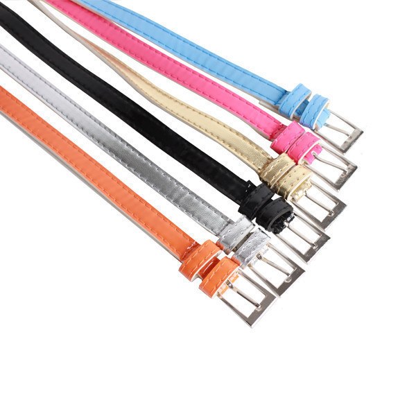 Free shipping 2041 candy color japanned leather strap thin belt magazine 25g gift/wholesale