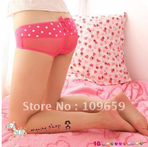 Free Shipping!! 20pcs/lot Women's underwear/women's sexy underwear / Sexy MM dot nets yarn lovely pure cotton pantiesCY-U03