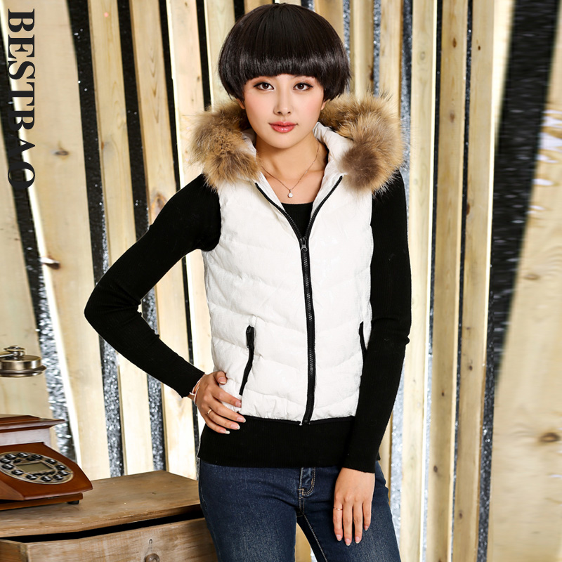 free shipping 2369 fashion brief zipper style down vest with a hood vigoreux bestbao female Absolutely authentic