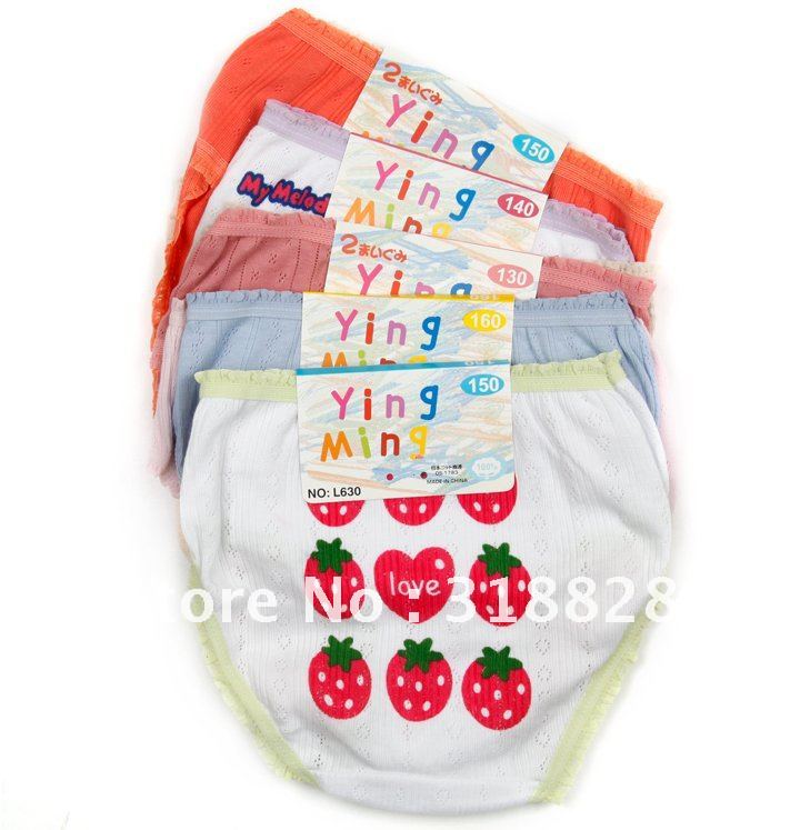 free shipping 24pcs/lot cartoon underwears girls Briefs cotton baby panties Breathable pants lovely gift