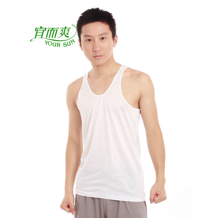 Free shipping! 25 men's 100% cotton underwear loose male 100% cotton 60 single face vest d602-1n