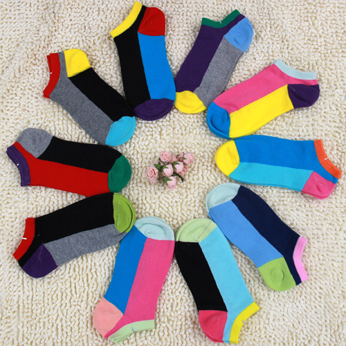 Free Shipping 2726 colorant match socks male women's lovers candy color sock slippers sock