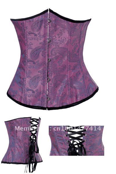 Free Shipping 2PC Purple Passion Color Underbust Corset LB4358