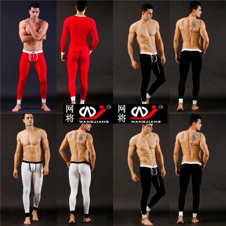 Free shipping 2pcs/lot Net wj male modal autumn long johns long johns thermal set