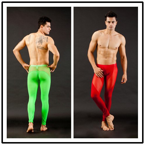 Free shipping 2pcs/lot Wj network male tight trousers long johns male body shaping trousers tight long johns legging