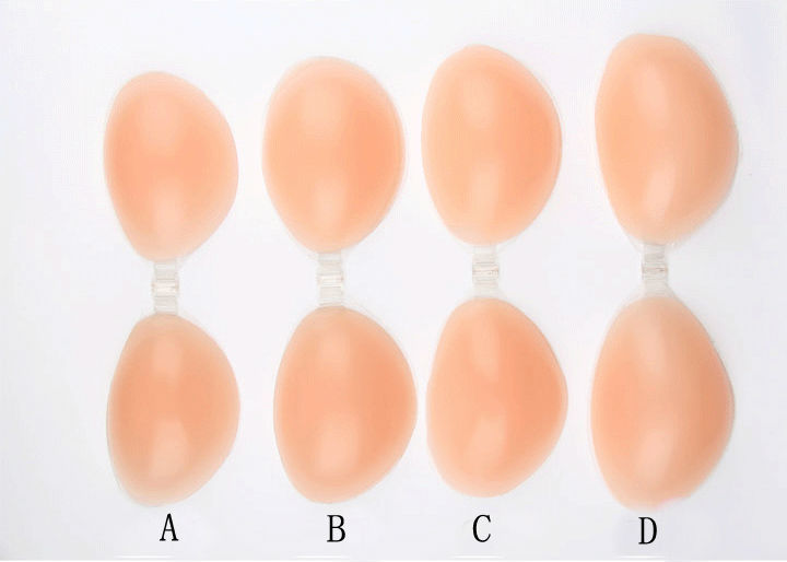 Free Shipping 2PCS/LOT  women invisible silicone bra,ABCD-CUP adhesive silicone bra