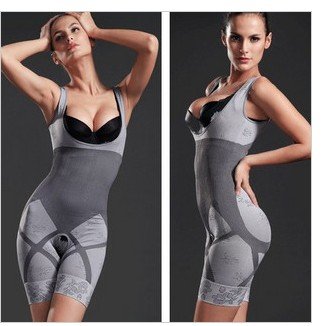 Free shipping 2pcs WOMEN'S BAMBOO CHARCOAL FULL BODYSUIT SLIMMING SHAPER BUTT LIFTER