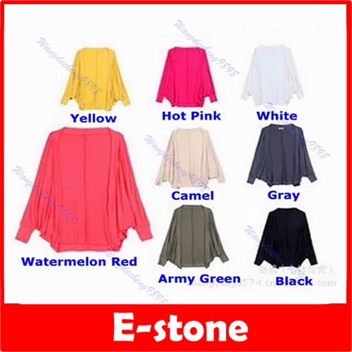 Free Shipping 3 Pcs/Lot New Hot Fashion Womens Classic Slouchy Wrap Bat Long Sleeve Cape Shawl Cardigan