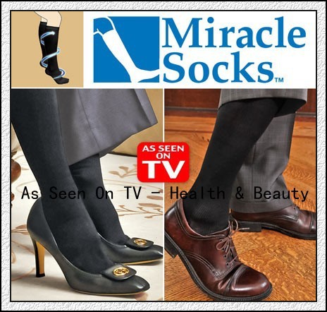 Free Shipping 300pairs/lot Miracle Socks Anti Fatigue Compression Socks As Seen On TV