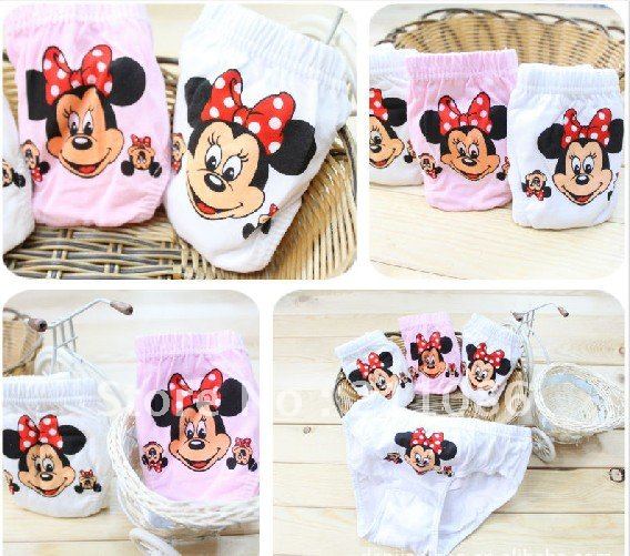 Free Shipping 36 pcs/lot Mickey cartoon images of children underwear, 100% Cotton Children's underwear