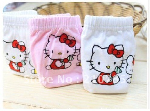 free shipping, 36pcs/lot cartoon cat cat children 100% cotton underwear, children's underwear /Briefs & Boxers 3 colors 4 size