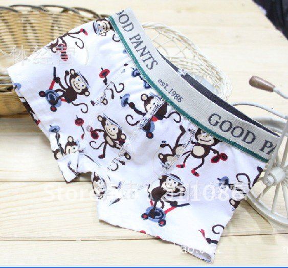 Free shipping, 36pcs/lot cotton monkey cartoon images of children's pants children's underwear, boys underwear