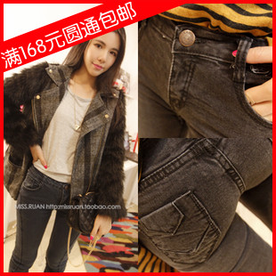 Free Shipping 391 2013 brief assembly line denim pencil pants blue dark gray dress wholesale