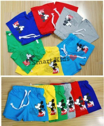 free shipping! 3pcs baby girls'/boys' shorts Mickey short pants 100% cotton pants tracksuit panties candy color panties outfits