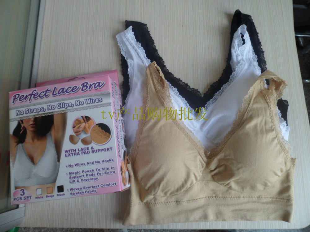 Free Shipping 3pcs/set Genie bra double layer vest lace decoration bra As Seen On TV Wholesale