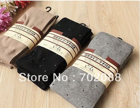 Free shipping 3pcs Women dress socks  Muji Candy colors Thickening Wave point pantyhose  Silk stockings