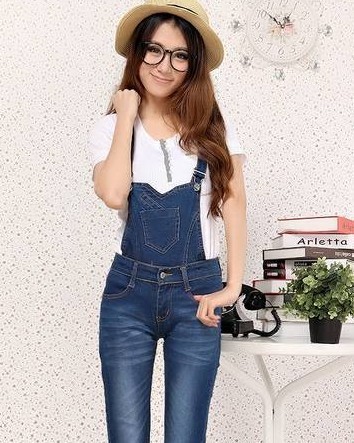 Free Shipping, 401 times . 2013 denim bib pants female disassembly