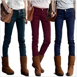 Free Shipping, 401 winter plus velvet pencil boot cut jeans skinny pants elastic slim legging jeans