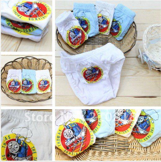 Free Shipping 48pcs/lot cartoon animation locomotive pattern girls / boys 100% cotton underwear, children's briefs &boxer shorts