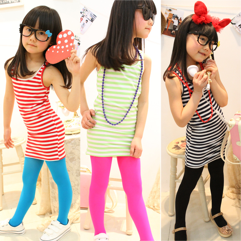 Free Shipping  5 2012 children's female clothing stripe design all-match long vest vesseled bx004 for girl girls