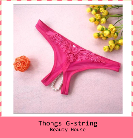 Free shipping 5 colors temptation of massage beads thongs transparent perspectivity for women's underwear sexy G-string Z0002